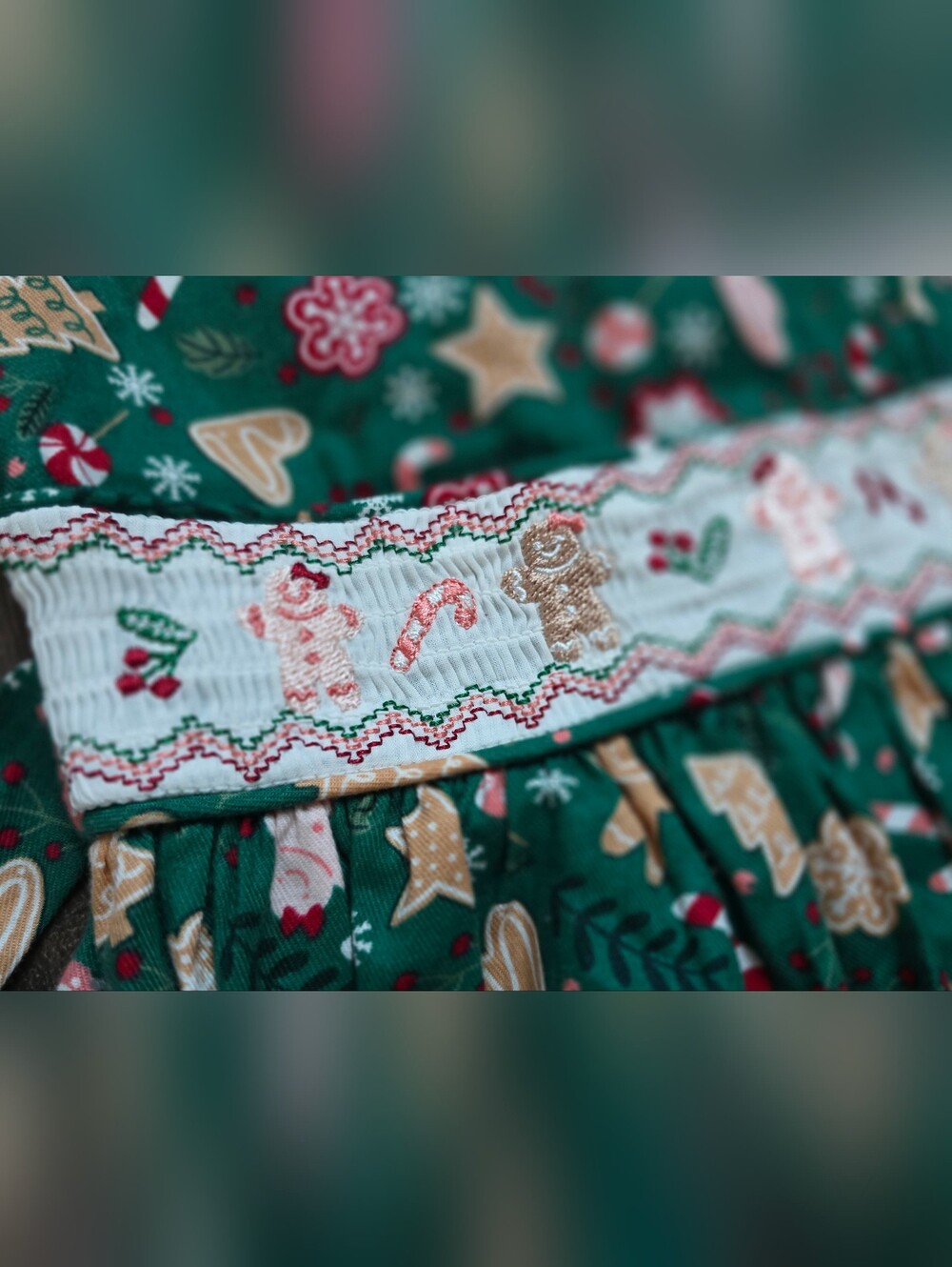 Bonnie Jean Gingerbread Smocking Dress - Picture 9 of 14